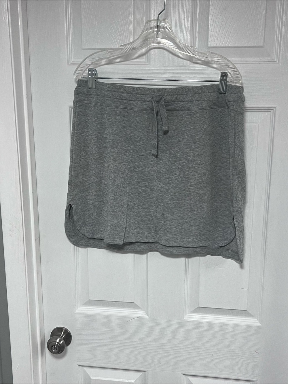 Joe Fresh Gray Knit Pull-On Mini Skirt with Drawstring Casual & Comfy Size M